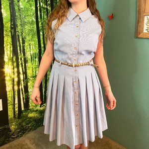 Tahari Arthur S. Levine Blue Pinstripe Dress